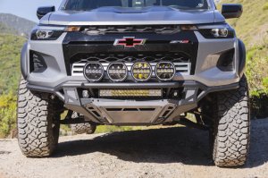 Chevrolet Colorado ZR2 Front Bumper - DV8 Offroad - Tube with Skid Plates - Micro-Texture Black with Gray Accents - `23-`26 Chevrolet Colorado ZR2 Front Bumper - DV8 Offroad - Tube with Skid Plates - Micro-Texture Black with Gray Accents - `23-`26
